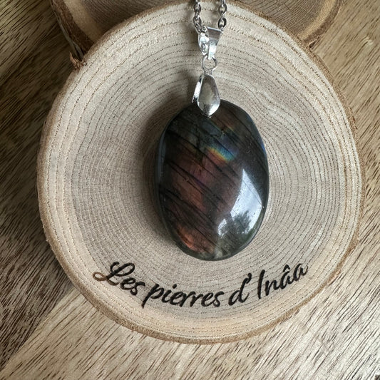 Pendentif Labradorite  – Protection, Intuition et Bouclier énergétique (REF 266)
