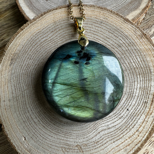 Pendentif Labradorite  – Protection, Intuition et Bouclier énergétique (REF 216)