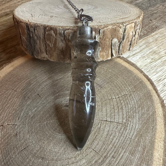 Pendule en Quartz Fumé – Libération, Clarté & Sérénité | Réf.313