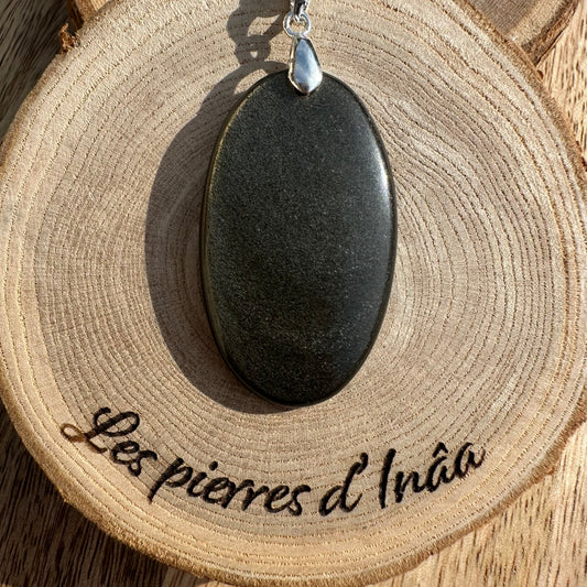 Pendentif en Obsidienne Dorée – Pierre de libération émotionnelle et d’ancrage puissant | Réf. 33