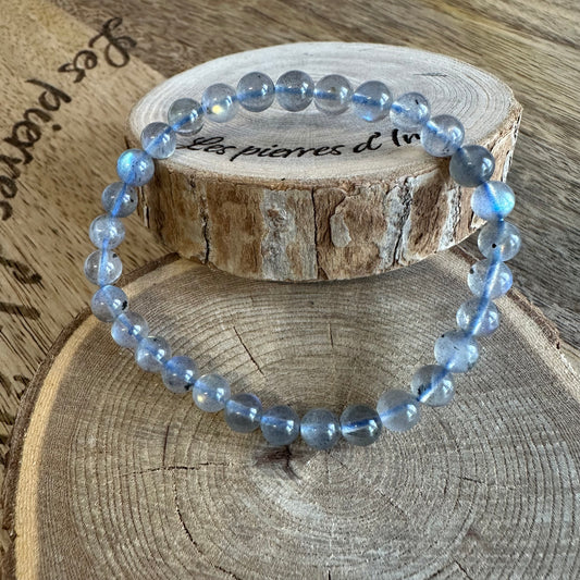 Bracelet Labradorite 6mm – Protection, Intuition et Bouclier énergétique (Qualité AA+)