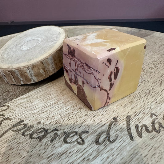 Cube Jaspe Mokaite 6mm – Ancrage, Confiance et Vitalité (ref: 418) 227gr