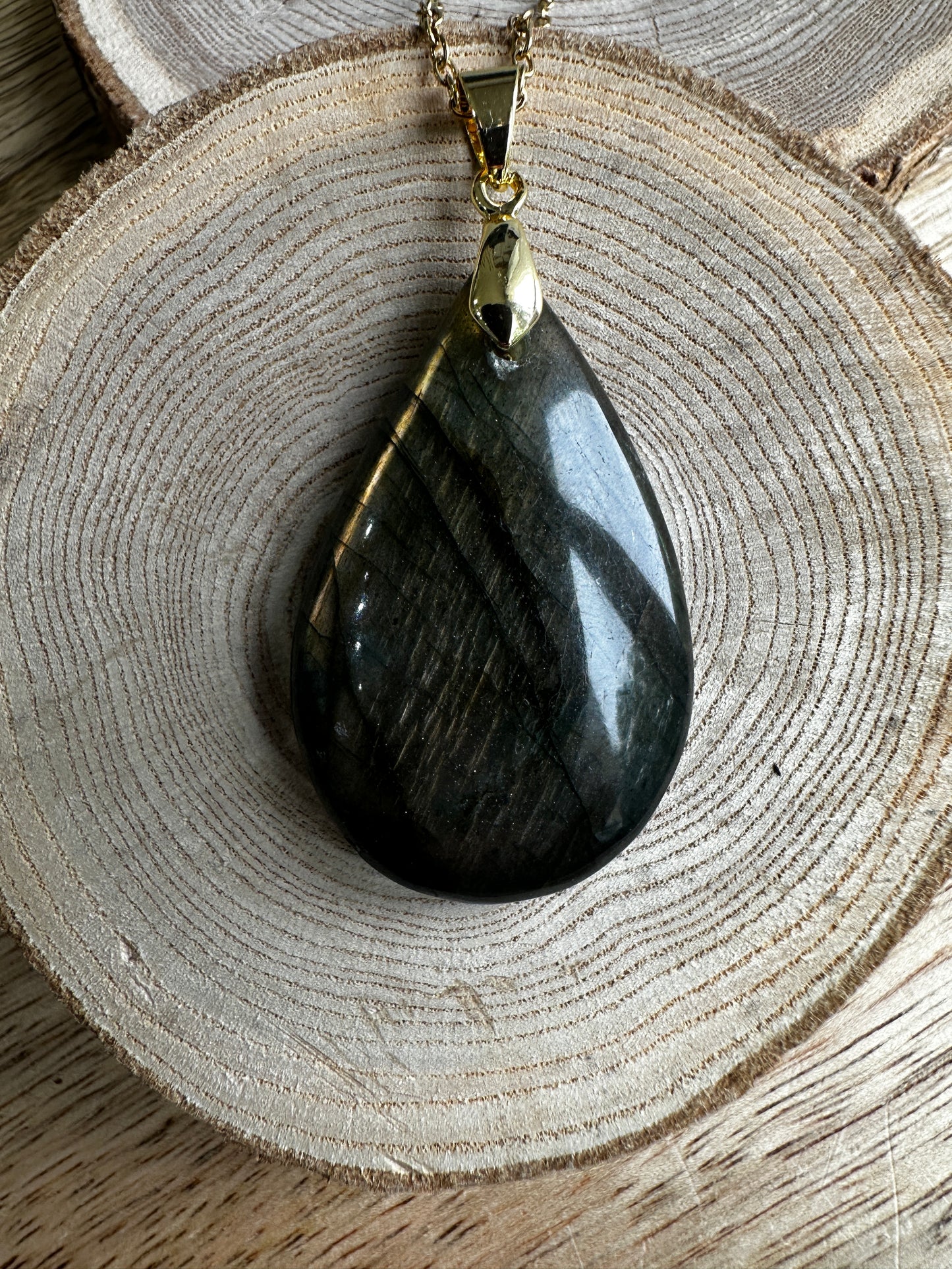 Pendentif Labradorite  – Protection, Intuition et Bouclier énergétique (REF 217)