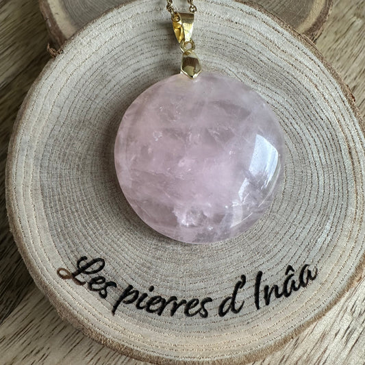 Pendentif Quartz Rose – Amour, Douceur et Guérison Émotionnelle - Ref 247