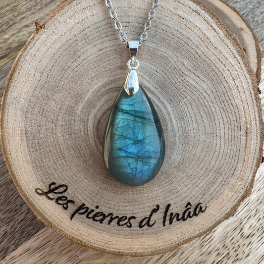Pendentif Labradorite  – Protection, Intuition et Bouclier énergétique (REF 205)