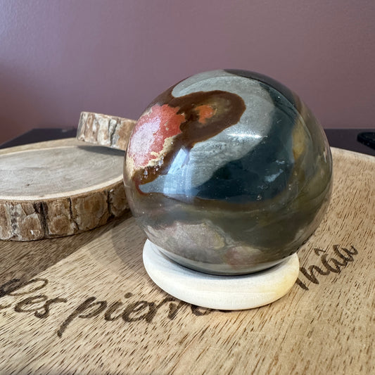 Sphère Jaspe Polychrome – Protection, Clarté et Réussite (réf 37) 426gr