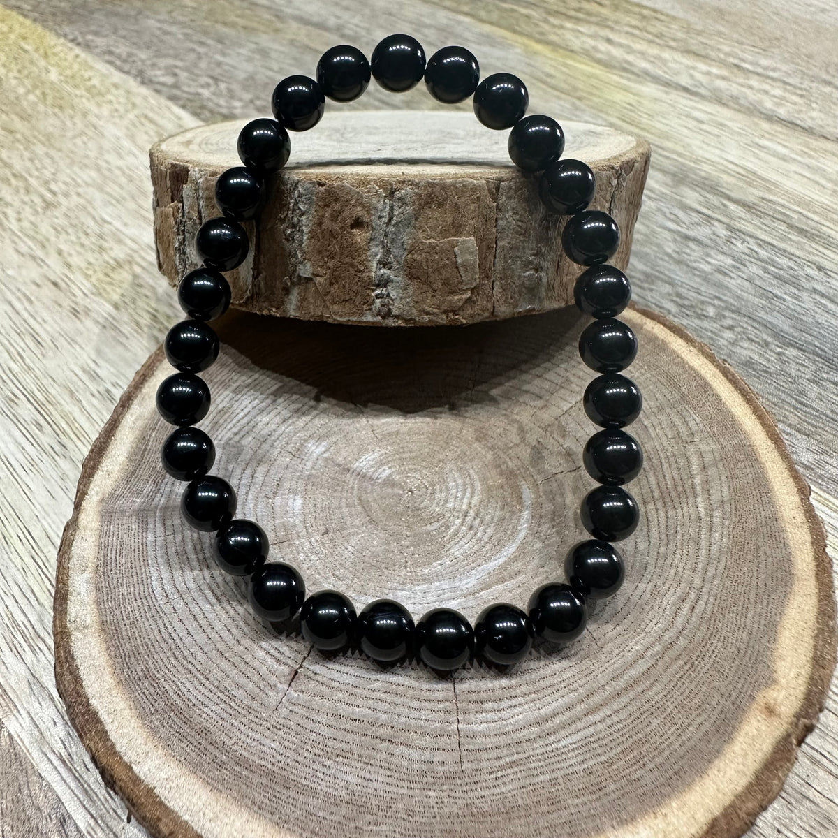 Bracelet Spinelle Noire 6mm - Protection, ancrage, libération