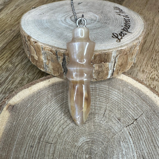 Pendule en Pierre de Lune – Intuition, Harmonie & Ancrage | Réf. 4