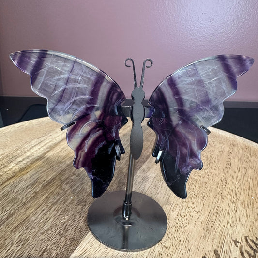 Papillon en Fluorite multicolore - culture décorative et apaisante - REF 10