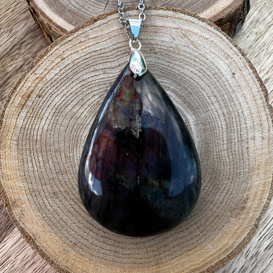 Pendentif Labradorite  – Protection, Intuition et Bouclier énergétique (REF 198)