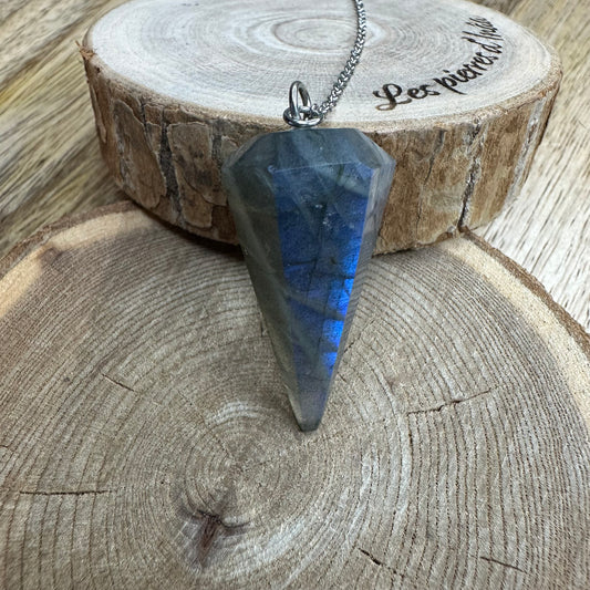 Pendule Labradorite – Intuition, Protection & Clairvoyance | Réf. 500