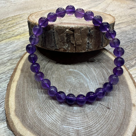 Bracelet Améthyste Brésil 6mm – Apaisement, sagesse et sommeil réparateur (Qualité AA)