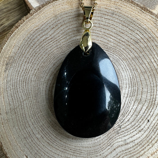 Pendentif Obsidienne Argentée – Protection, Libération | Réf. 233