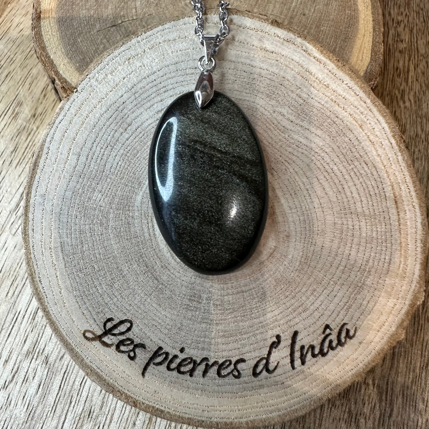 Pendentif en Obsidienne Dorée – Pierre de libération émotionnelle et d’ancrage puissant | Réf. 445
