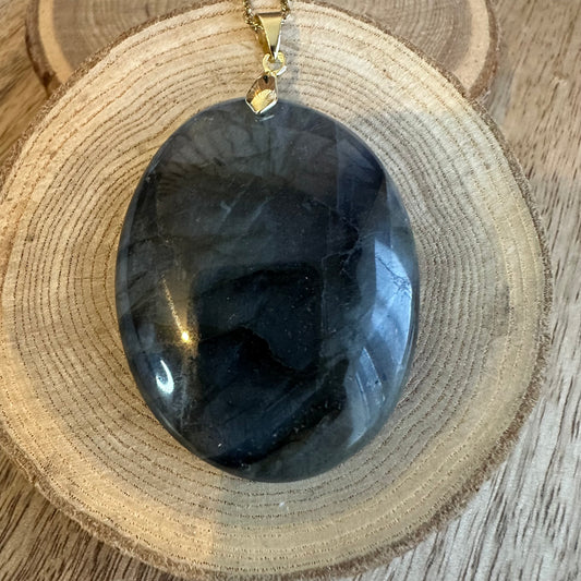 Pendentif XL Labradorite  – Protection, Intuition et Bouclier énergétique (REF 408)