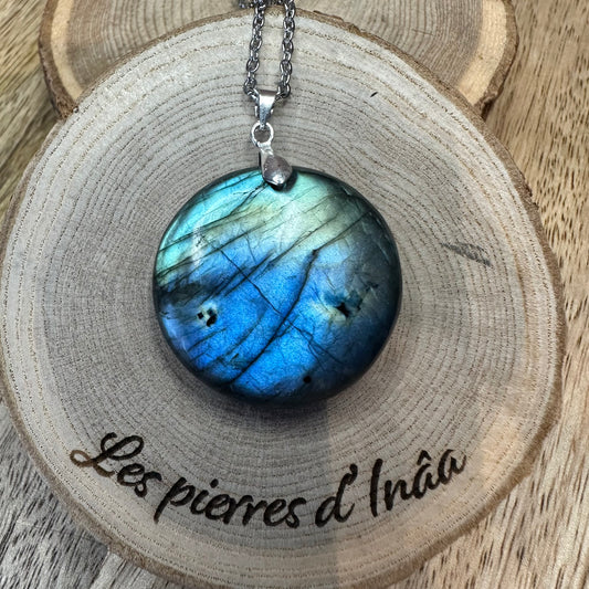 Pendentif Labradorite  – Protection, Intuition et Bouclier énergétique (REF 12)