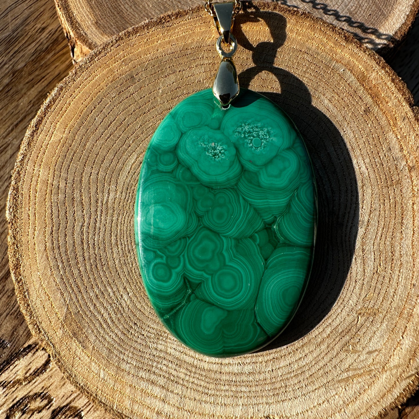 Pendentif Malachite XL– Soulagement physique et protection énergétique – REF 154