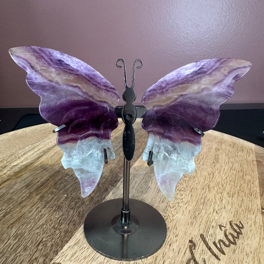 Papillon en Fluorite multicolore - culture décorative et apaisante - REF 9
