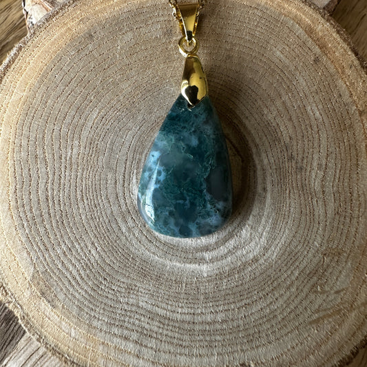 Pendentif Agate Mousse – Ancrage, Apaisement et Libération émotionnelle rèf: 144