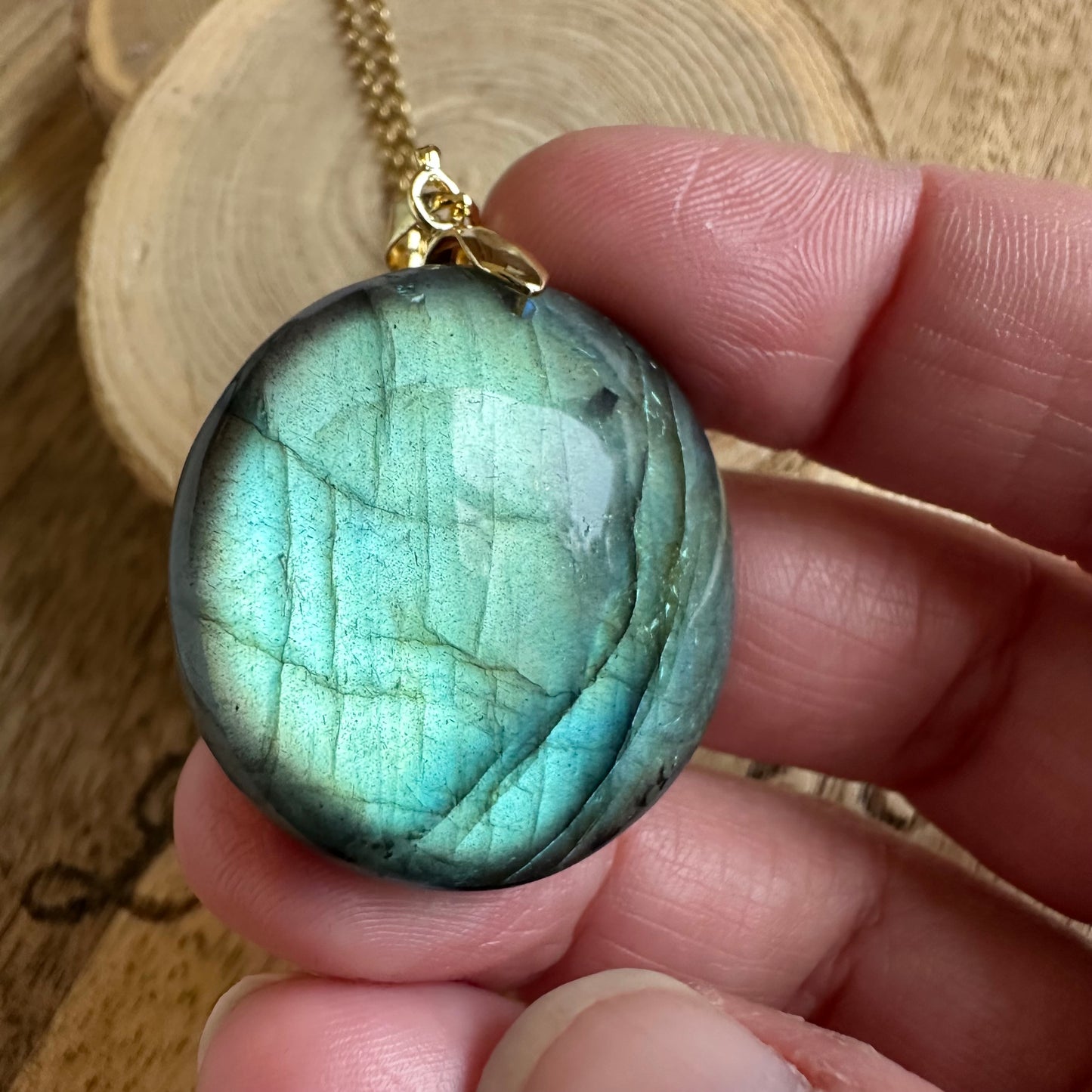 Pendentif Labradorite  – Protection, Intuition et Bouclier énergétique (REF 349)