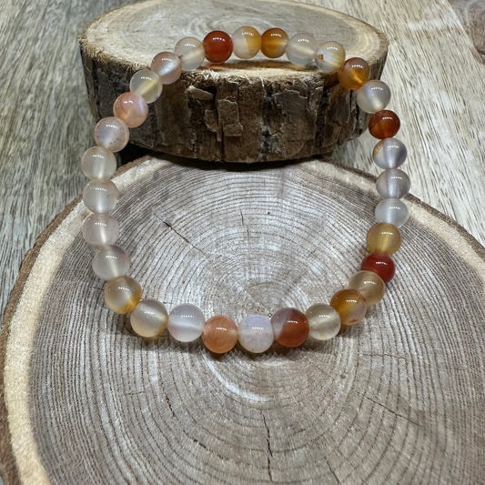 Bracelet Cornaline 6mm – Fertilité, Confiance et Créativité (Qualité A)