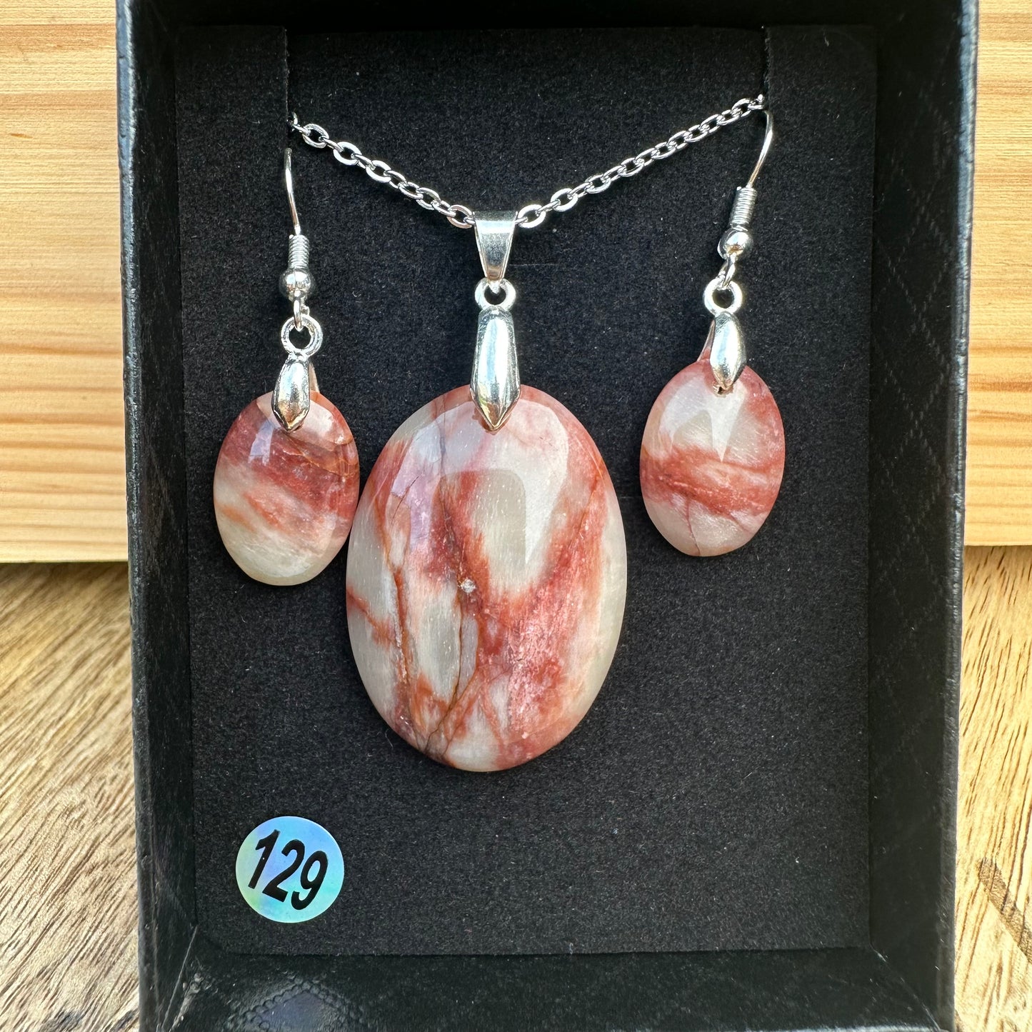 Parure quartz Hématoïde – Ancrage, Énergie et Protection - Réf 129