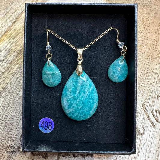 Parure Amazonite  – Pierre d’Apaisement et de Vérité Intérieure REF: 498