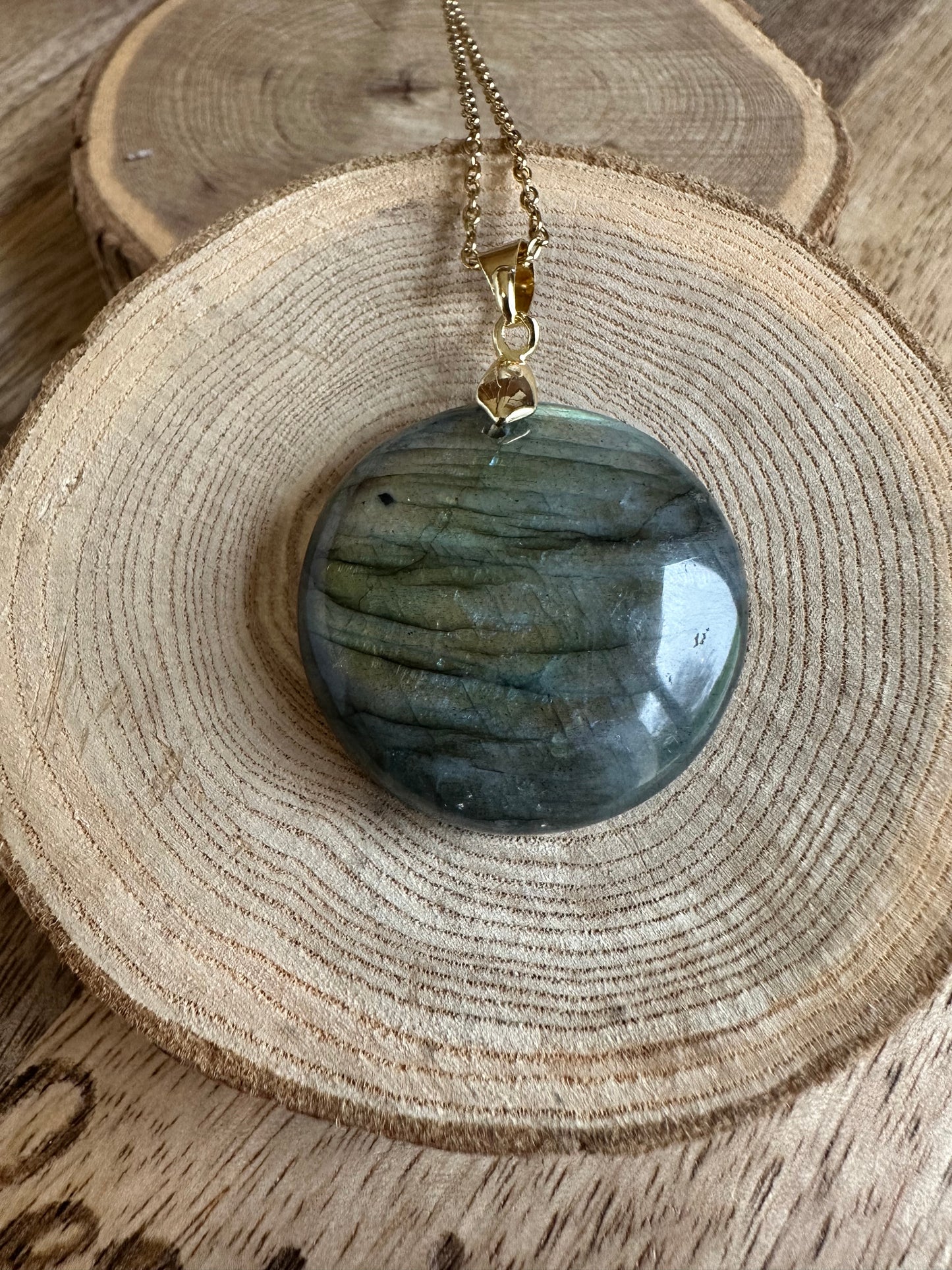 Pendentif Labradorite  – Protection, Intuition et Bouclier énergétique (REF 346)