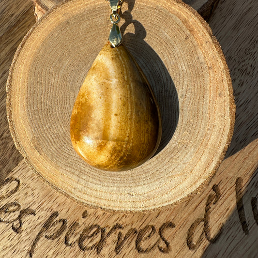 Pendentif Jaspe Jaune – Estime de soi & joie intérieure (Réf. 48)