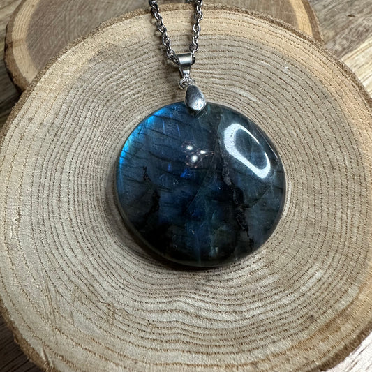 Pendentif Labradorite  – Protection, Intuition et Bouclier énergétique (REF 338)