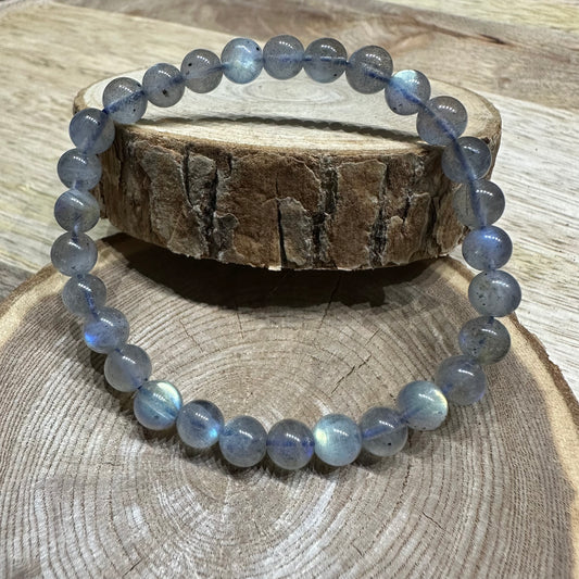 Bracelet Labradorite 6mm – Protection, Intuition et Bouclier énergétique (Qualité AA+)