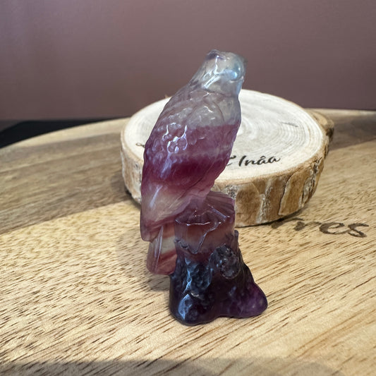 Aigle en Fluorite multicolore - sculture décorative et apaisante - REF 77