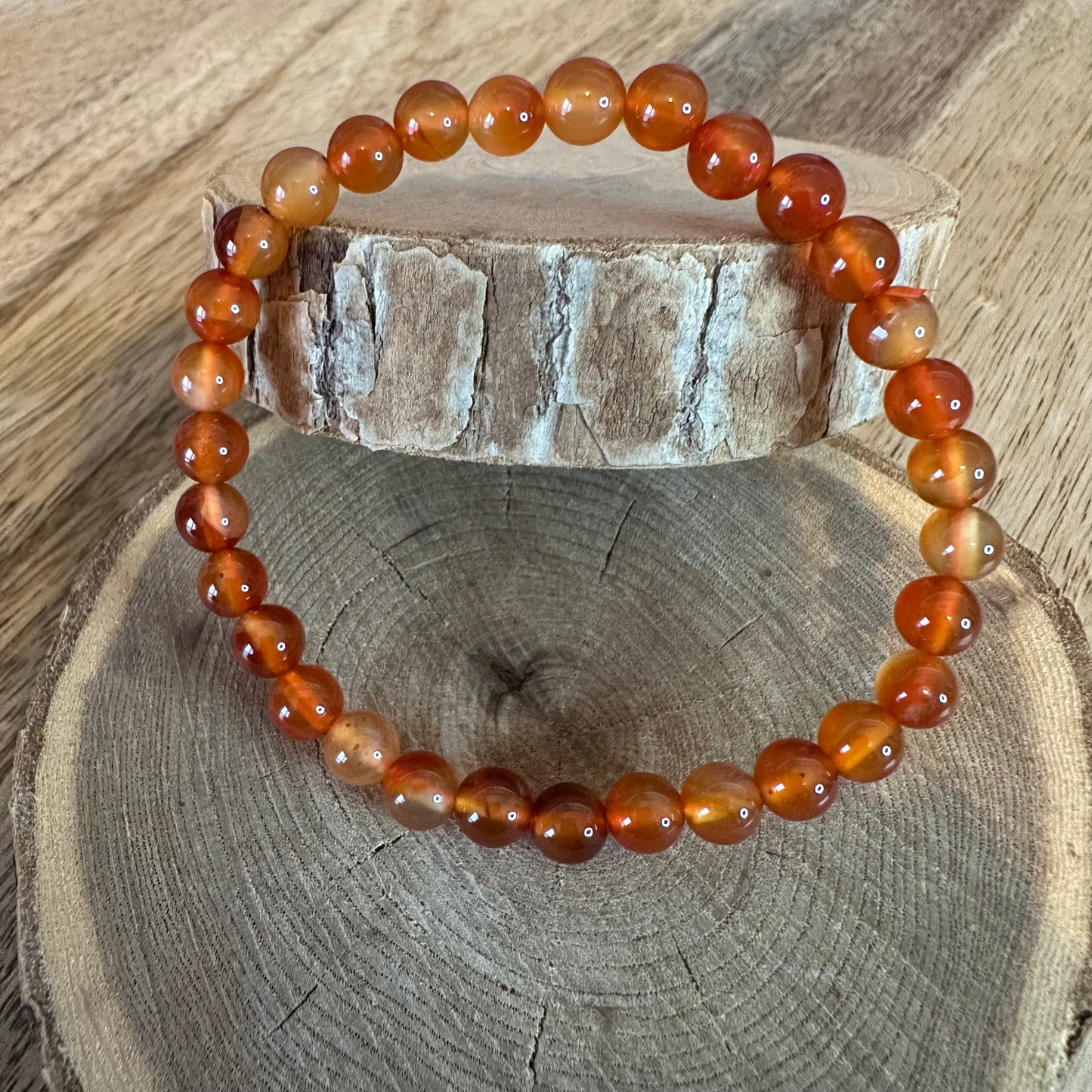 Bracelet Cornaline 6mm – Fertilité, Confiance et Créativité (Qualité A)