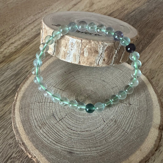 Bracelet Fluorite verte 6mm (Qualité AA)
