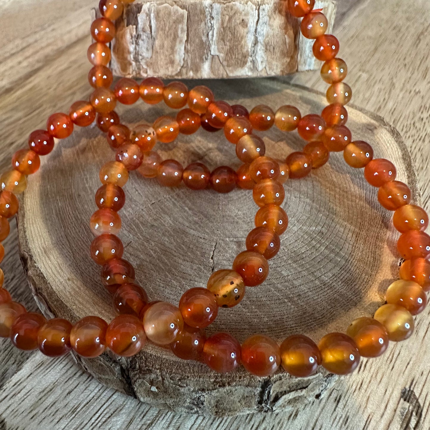 Bracelet Cornaline 6mm – Fertilité, Confiance et Créativité (Qualité A)