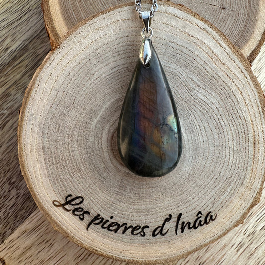 Pendentif Labradorite  – Protection, Intuition et Bouclier énergétique (REF 197)