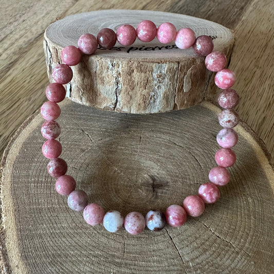 Bracelet Thulite – Positivité, Joie et Bienveillance - (Qualité A)