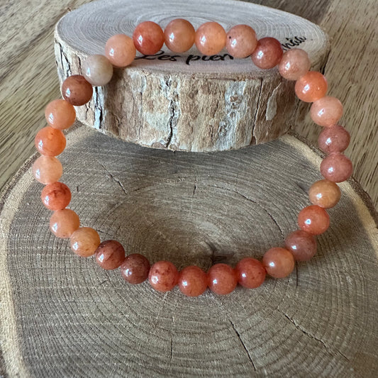 Bracelet 6mm Aventurine Orange – Joie, Confiance, Vitalité