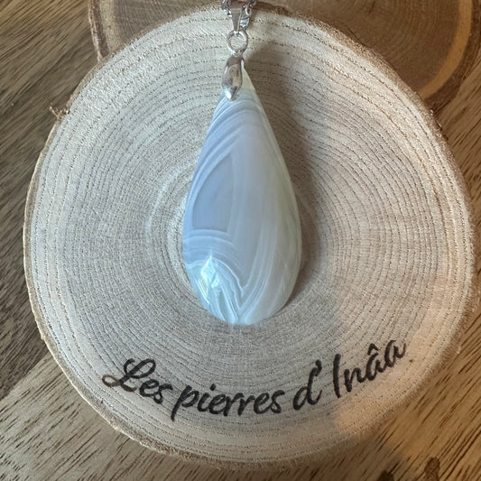 Pendentif Agate du Botswana – Optimisme, apaisement et estime de soi REF 95