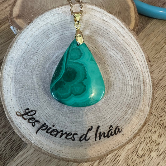 Pendentif Malachite – Soulagement physique et protection énergétique – REF 177
