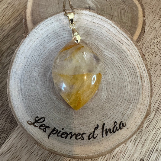 Pendentif quartz Hématoïde – Ancrage, Énergie et Protection - Réf 182
