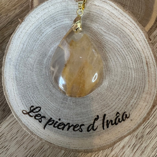 Pendentif quartz Hématoïde – Ancrage, Énergie et Protection - Réf 183