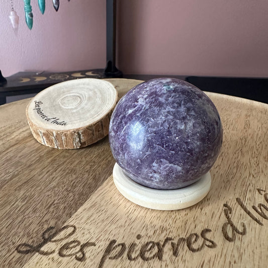 Sphère Lépidolite – Apaisement, sommeil réparateur et sérénité intérieure (REF 227) REF 345 gr