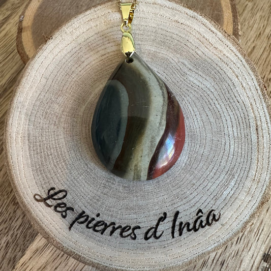 Pendentif Jaspe Polychrome  – Protection, Clarté et Réussite  - REF 224