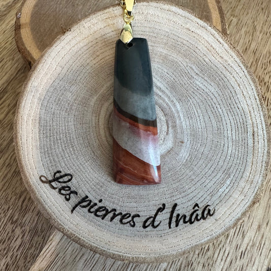 Pendentif Jaspe Polychrome  – Protection, Clarté et Réussite  - REF 245