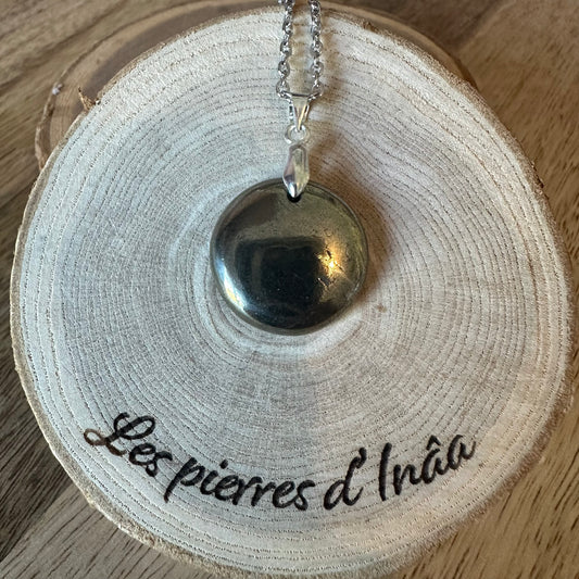 Pendentif  Pyrite 6mm – Confiance, Protection et Vitalité intérieure (Ref 238)