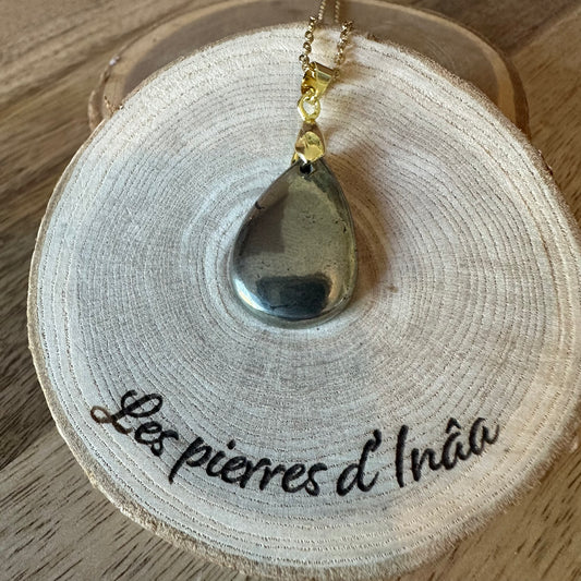 Pendentif  Pyrite 6mm – Confiance, Protection et Vitalité intérieure (Ref 237)