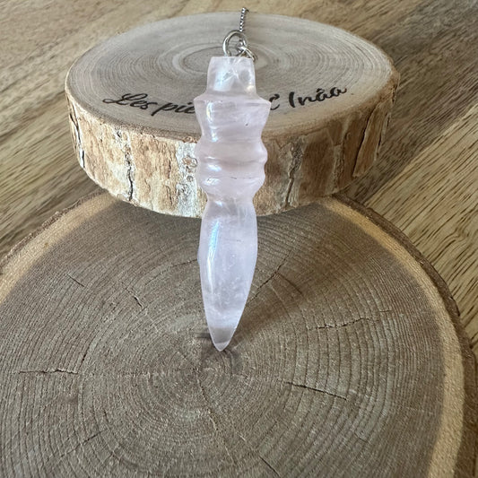 Pendule goutte Quartz rose (ref 255)
