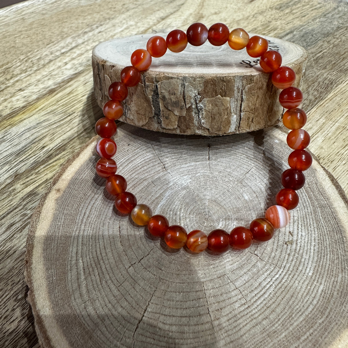 Bracelet Cornaline 6mm – Fertilité, Confiance et Créativité
